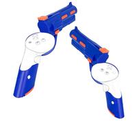 Geekria VR Gun Stock compatible avec Meta Quest 3, accessoires de poignée de jeu de tir, sensations de maintien de réalité améliorées pour jeux FPS, coque rigide antidérapante (bleu, 1 paire)