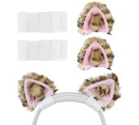 GeekriaNOVA Sangle de Faisceau pour Casque+Fixation Oreilles de Chat Compatible avec Les écouteurs Bose,Sony,Skullcandy,Beats,Marshall,Installation Facile,Confortable et élégant(imprimé léopard+Rose)