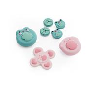 GeekShare ABXY - Capuchons autocollants pour boutons en forme de D compatibles avec Switch 2, motif grenouille et axolotl