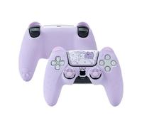 GeekShare Adorable Bear Lot de 2 Autocollants pour Manette sans Fil PS 5 sans Fil avec 2 Capuchons de Pouce et 1 Autocollant Violet