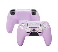 GeekShare Ensemble de coques de protection en silicone pour manette de PS5, coque de protection pour manette sans fil PS5, housse violette crème glacée douce avec 2 capuchons pour les pouces, Mikko