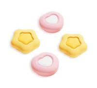 GeekShare Lot de 4 capuchons de pouce compatibles avec Switch 2 - Capuchons antidérapants en silicone pour Switch 2025 (cœur crème)