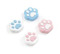 GeekShare Lot de 4 Capuchons en Silicone Souple en Forme de Patte de Chat compatibles avec Switch/OLED/Switch Lite (Rose et Bleu)