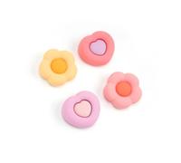 GeekShare Lot de 4 Capuchons Mignons pour Manette de PS5, compatibles avec Manette Switch Pro et Manette PS4 PS5, cœur et Fleur