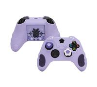 GeekShare Lot de Coques de Protection en Silicone Souple pour Manette Xbox Series X avec 2 Capuchons pour Les Pouces et 2 Autocollants - Série Star Wings - Violet