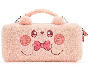 GeekShare Pink Bunny Plush Bag Housse de Transport Compatible avec Switch/OLED - Étui de Transport Portable Fin avec poignée Amovible pour Console Switch et Accessoires de Jeu