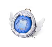 GeekShare Sac de rangement compatible avec Tamagotchi Paradise, design blanc argenté, fermeture éclair avec dragonne, housse de protection pour animal virtuel - Angel Whisper