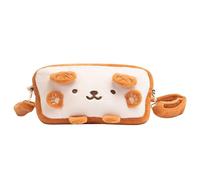 GeekShare Toast Sac en Peluche Compatible avec Switch/OLED Grande capacité avec Une bandoulière pour Console Switch et Accessoires de Jeu, Marron, Mignon