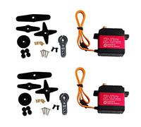 Geekstory DS3218 Lot de 2 servomoteurs numériques 20 kg avec bras servo 25T en métal RC résistant à l'eau 180° pour avion drone Arduino rouge