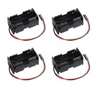 Geekstory Lot de 4 boîtiers de support de piles AA à 4 cellules 6 V avec connecteur JR pour testeur de servo RC DIY