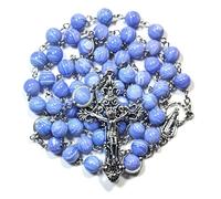 GeekTenet Chapelet catholique Chapelet Perles Agate Lavande 590 mm, Agate, sans pierre précieuse