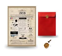 GeekWithAttitude Affiche Rétro Anniversaire | Cadeau Unique | Voyage Temporel & Déco Vintage | Enveloppe à Sceller Offerte | Sans Cadre (1959)