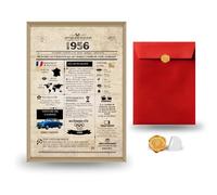 GeekWithAttitude Affiche Rétro Anniversaire | Cadeau Unique | Voyage Temporel & Déco Vintage | Enveloppe à Sceller Offerte | Sans Cadre (1956)