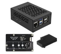 Geekworm X1002 PCIe to NVMe Shield with Cooler and Metal Case for Raspberry Pi 5