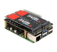 Geekworm X1004 PCIe to Dual M.2 NVMe 2280 SSD Hat for Raspberry Pi 5