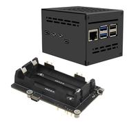 Geekworm X1200 5V UPS Shield with Metal Case for Raspberry Pi 5, with Max 5.1V 5A Output & Auto Power on & Safe Shutdown & Power Loss Detection Function