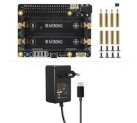 Geekworm X728 UPS Shield with 5V 4A 20W Power Adapter for Raspberry Pi 4/3 B+ / 3B / 2B, Support Power Loss Detection & Auto on & Safe Shutdown & Buzzer