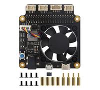 Geekworm X735 V3.0 DC 6 V-30 V Largeur de la tension d'entrée Gestion de l'alimentation avec arrêt sûr et carte d'extension de ventilateur de refroidissement PMW compatible avec Raspberry Pi 4B/3B+/3B