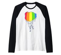 Geeky Gay Pride Month Astronaute Rainbow Inside Torn Cloth Manche Raglan