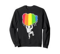 Geeky Gay Pride Month Astronaute Rainbow Inside Torn Cloth Sweatshirt