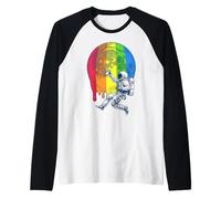 Geeky Gay Pride Month Astronaute Rainbow Moon Space Painter Manche Raglan