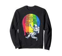 Geeky Gay Pride Month Astronaute Rainbow Moon Space Painter Sweatshirt