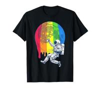 Geeky Gay Pride Month Astronaute Rainbow Moon Space Painter T-Shirt