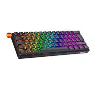 Geeky GK61 60% | Hot Swappable Clavier de Jeu Mécanique | 62 Touches Multicolores Rétroéclairées RGB LED pour Gaming PC/Mac | ISO ES Clavier Espagnol + LATAM (Noir, Mechanical Red)