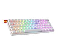 Geeky GK61 60% | Hot Swappable Clavier de Jeu Mécanique | 62 Touches Multicolores Rétroéclairées RGB LED pour Gaming PC/Mac | ISO ES Clavier Espagnol + LATAM (Blanc, Mechanical Speed Yellow)