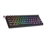 Geeky GK61 SE 60% | Clavier de Jeu Mécanique | 61 Touches Multicolores Rétroéclairées RGB LED pour Gaming PC/Mac | ANSI US Clavier Américain (Noir, Mechanical Speed Silver)