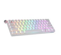 Geeky GK61 SE 60% | Clavier de Jeu Mécanique | 61 Touches Multicolores Rétroéclairées RGB LED pour Gaming PC/Mac | ANSI US Clavier Américain (Blanc, Mechanical Blue)
