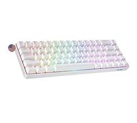 Geeky GK65 SE 65% | Clavier de Jeu Mécanique | 68 Touches Multicolores Rétroéclairées RGB LED pour Gaming PC/Mac | ANSI US Clavier Américain (Blanc, Mechanical Red)