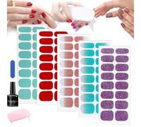 Geeli Nails, Geeli House Nails, Geeli Nails Kit, autocollants de vernis à ongles auto-adhésifs avec 1 lime à ongles, autocollants pour nail art, kit de gel pour ongles (5PCS-H)