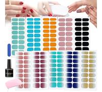 Geeli Nails, Geeli House Nails, Geeli Nails Kit, autocollants de vernis à ongles auto-adhésifs avec 1 lime à ongles, autocollants pour nail art, kit de gel pour ongles (10PCS-C)
