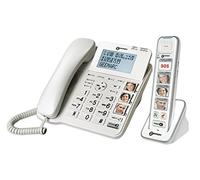 Geemarc Amplidect 295 Combi Photo - Téléphone Fixe Amplifié et Son Combiné Additionnel avec Grosses Touches Photo Personnalisables pour Personnes Agées - Perte Auditive Faible ou Moyenne - Version FR