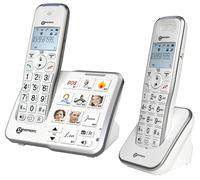 Geemarc Amplidect 295 Photo Duo - Téléphone Fixe Amplifié et Son Combiné Additionnel avec Grosses Touches Photo Personnalisables pour Personnes Agées - Perte Auditive Faible ou Moyenne