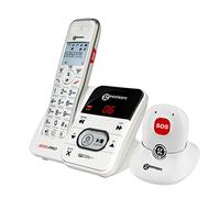 Geemarc Amplidect 295 SOS Pro - Téléphone Amplifié sans Fil et son Médaillon d’Appel d’Urgence avec Répondeur et Grosses Touches pour Séniors - Perte Auditive Faible ou Moyenne - Version FR