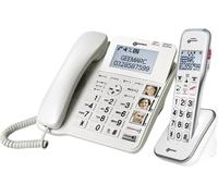 Geemarc AMPLIDECT 595 COMBI Téléphone filaire pour séniors répondeur téléphonique, fonction mains libres, signal d'appel optique