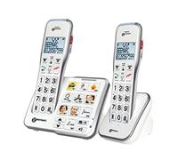 Geemarc Amplidect 595 Photo Duo - Téléphones Fixes Amplifiés avec Fonction SOS, Sonnerie Puissante et Larges Touches Photo Personnalisables pour Séniors - Perte Auditive Moyenne ou Sévère - Version FR
