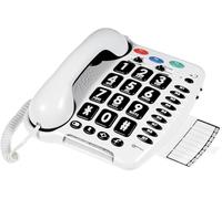 Geemarc CL100 - Téléphone Filaire à Gros Boutons avec Volume de Réception Amplifié, Sonnerie Puissante et Touches Mémoire pour Séniors - Perte Auditive Faible ou Moyenne - Version FR