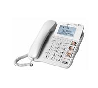 Geemarc CL595 - Téléphone Fixe pour Personnes Âgées avec Volume de Réception Amplifié, Sonnerie Puissante, Grosse Touches et Fonction Appel d’Urgence - Perte Auditive Moyenne ou Sévère - Version FR