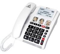 Geemarc CL9000 Téléphone sans fil pour séniors touches photo, fonction mains libres, compatible avec les appareils auditifs, avec émetteur dappel durgence,