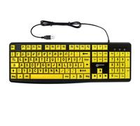 Geemarc Clavier Filaire USB-A pour PC avec Grands Caractères Disposition QWERTZ
