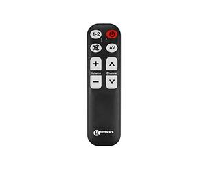 Geemarc Easy TV5 Télécommande TV Universelle 8 Touches programmables pour Malvoyant/Senior Noir