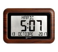 Geemarc Horloge numérique murale La Viso10 – Réglage auto, Calendrier perpétuel, Sans rétroéclairage
