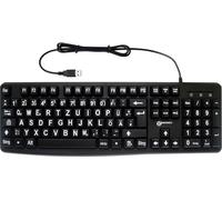 Geemarc KBSV3_BLK_GE Clavier à grosses touches et très gros caractères (blanc sur noir) compatible avec Windows XP ; Vista, 7, 8, 10 (version française) - plug&play