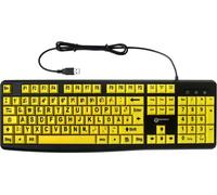 Geemarc KBSV3_YEL_GE Clavier à grosses touches et très gros caractères (noir sur jaune) compatible avec Windows XP, Vista, 7, 8, 10 - plug&play (version française)