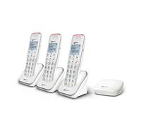 Geemarc Liberty 200 Trio - Téléphones sans Fil avec Base Ultra Compacte - Installez Vos Combinés où Vous Voulez