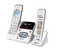 Geemarc Pack Mobility - Duo de Téléphones Amplifiés sans Fil avec Répondeur et Larges Touches Photo Personnalisables pour Personnes Agées - Perte Auditive Faible ou Moyenne - Version FR