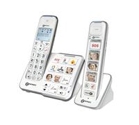 Geemarc Pack Mobility Photo 295 - Téléphone Fixe Amplifié et Son Combiné Additionnel avec Grosses Touches Photo Personnalisables pour Personnes Agées - Perte Auditive Faible ou Moyenne